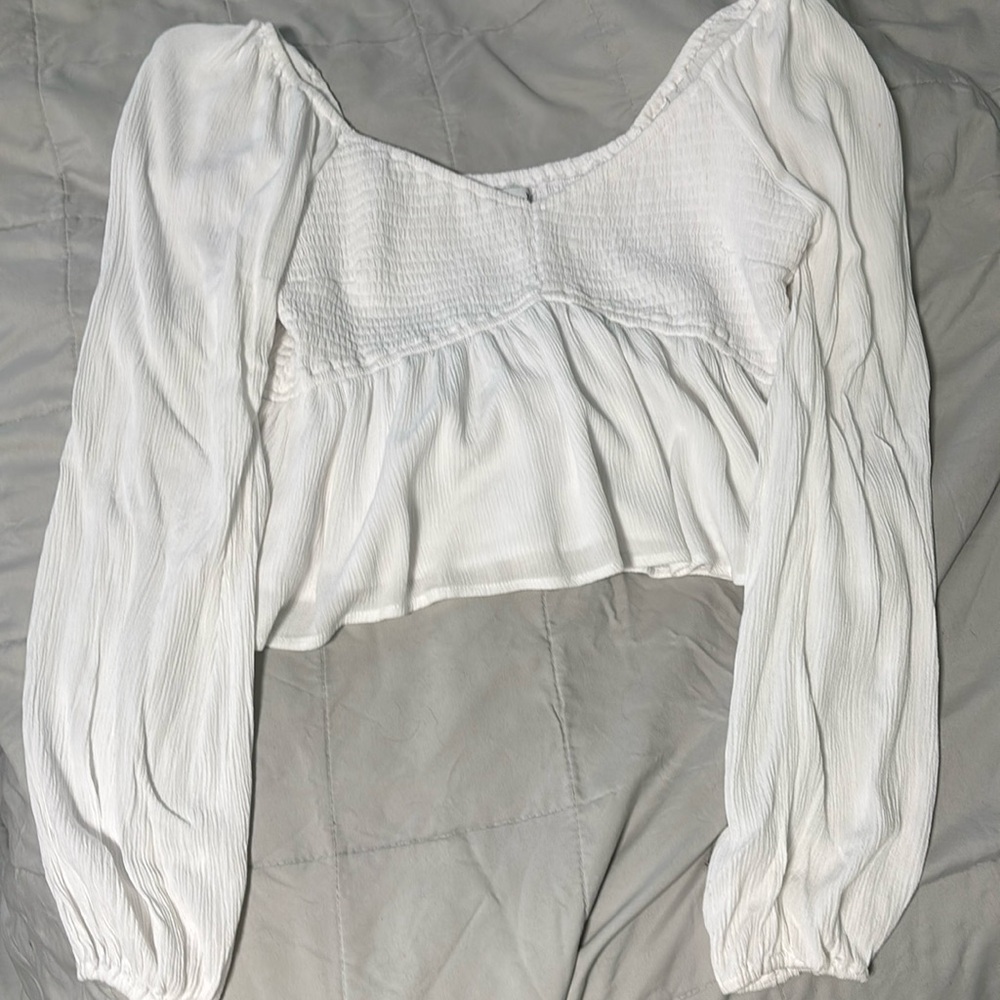 White long sleeve blouse from Hollister
